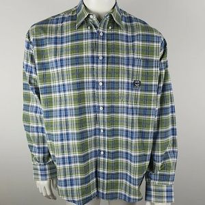 Cinch Men's Western Button Front Shirt Size Medium‎ Green Blue